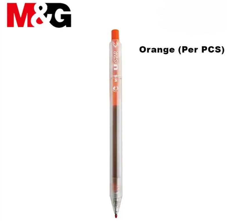 M&G Chenguang U-STAR Retractable Gel Pen, 0.5 mm Fine Point, Smooth Writing, Multicolor – 1pcs - No: AGP87977