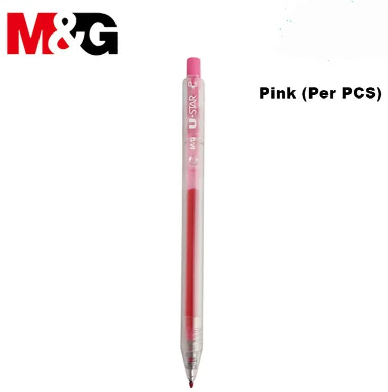 M&G Chenguang U-STAR Retractable Gel Pen, 0.5 mm Fine Point, Smooth Writing, Multicolor – 1pcs - No: AGP87977