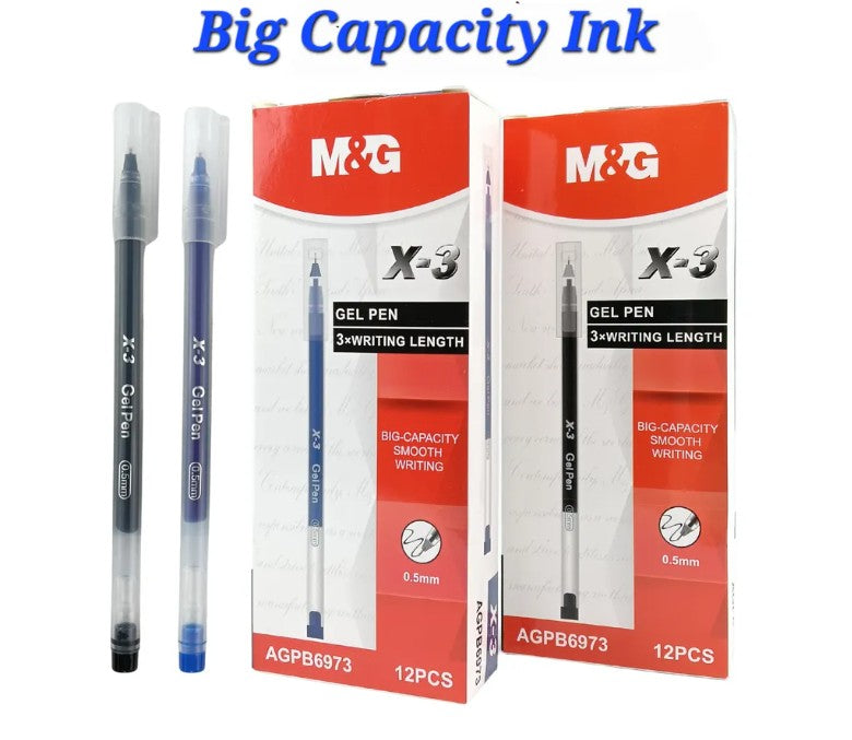 M&G Chenguang X-3 Gel Pen 0.5mm – Large Capacity Smooth Writing Gel Pen, Fine Point, Long Writing Length - 1pcs - No:AGPB6973