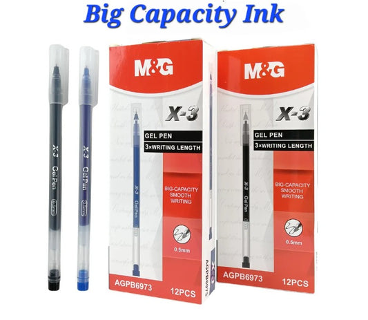 M&G Chenguang X-3 Gel Pen 0.5mm – Large Capacity Smooth Writing Gel Pen, Fine Point, Long Writing Length - 1pcs - No:AGPB6973