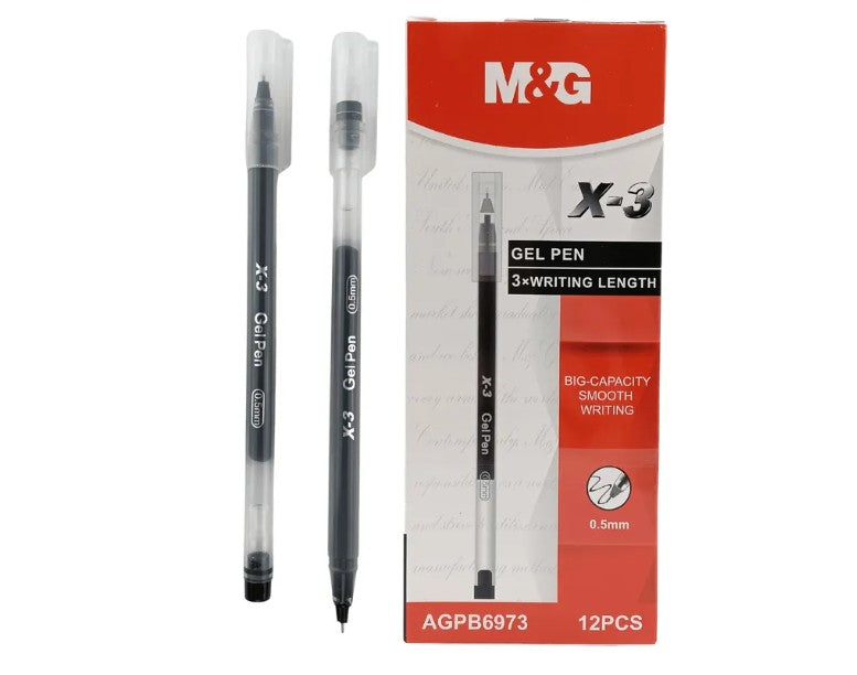 M&G Chenguang X-3 Gel Pen 0.5mm – Large Capacity Smooth Writing Gel Pen, Fine Point, Long Writing Length - 1pcs - No:AGPB6973