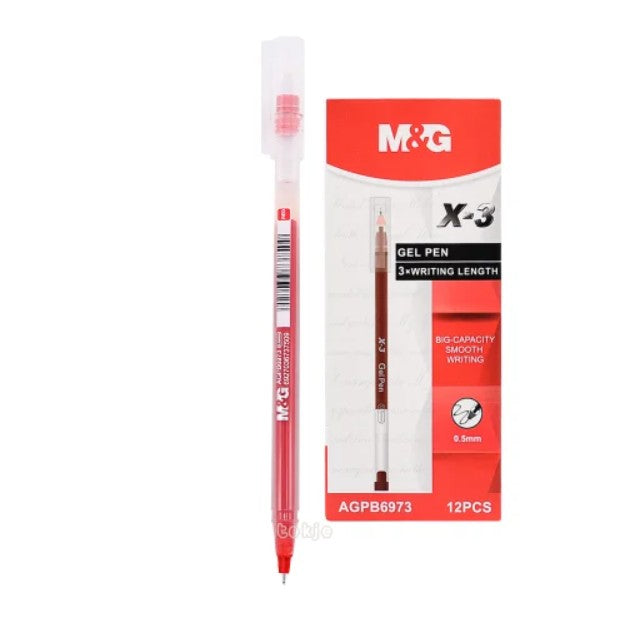 M&G Chenguang X-3 Gel Pen 0.5mm – Large Capacity Smooth Writing Gel Pen, Fine Point, Long Writing Length - 1pcs - No:AGPB6973