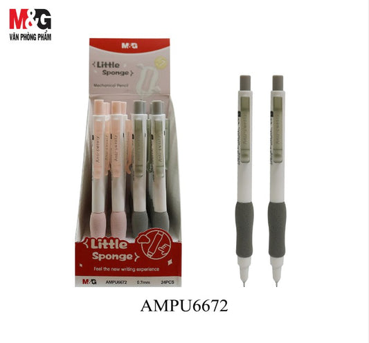 M&G Chenguang Little Sponge Mechanical Pencil 0.7mm – Soft Sponge Grip, Retractable Pencil with Eraser - 1pcs - No:AMPU6672