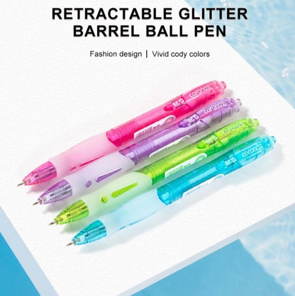 M&G Chenguang Bolpen Gel Ball Pen Blue 0.38mm Cute Glitter body Comfort rubber grip  - 1pcs -No: ABP023R2