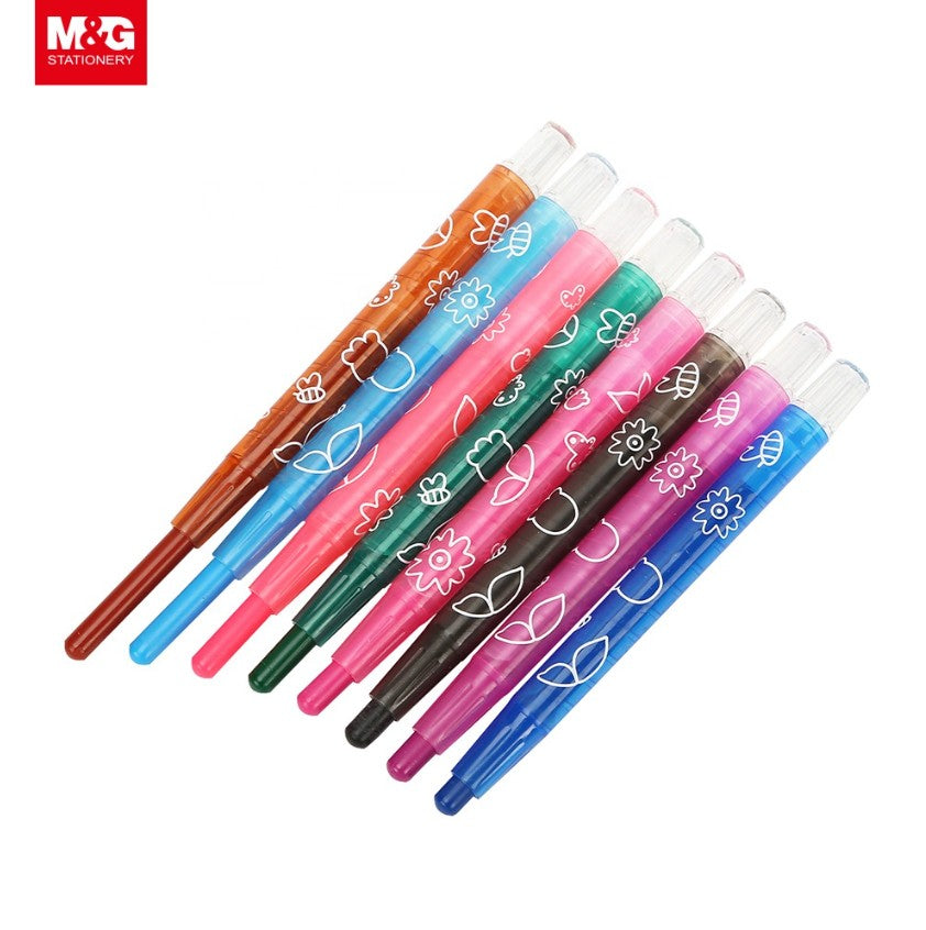 M&G Chenguang Twistable Crayons – 12 Colors Retractable Coloring Crayons in Portable Case for Kids - No:AGMX4343