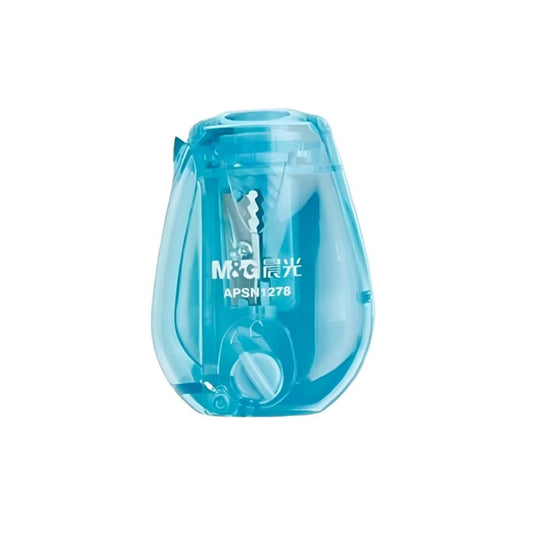 M&G Chenguang Safety Pencil Sharpener – Single Hole Manual Sharpener with Auto-Locking Blade & Shavings Container - 1pcs - No: APSN1278
