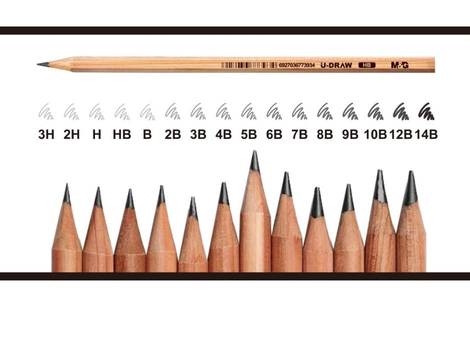 M&G Chenguang Wooden Graphite Pencil – Premium Hexagonal Writing & Drawing Pencil Break-Resistant Lead | Natural Wood Finish | H,2H,3H, HB,B, 2B,3B,4B,5B,6B,7B,8B,9B,10B,12B and 14B