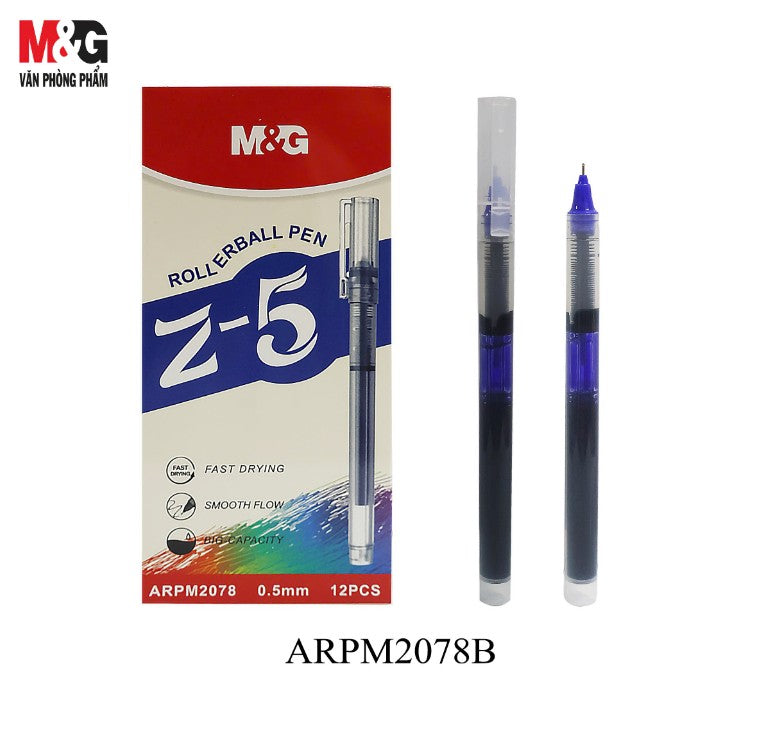 M&G Chenguang Z-5 Rollerball Pen 0.5mm – Fast Drying Liquid Ink Pen | Smooth Writing | Large Ink Capacity - 1pcs - No:ARPM2078
