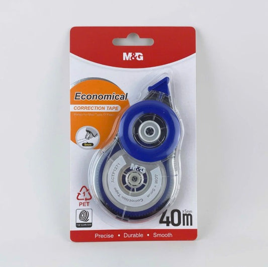 M&G Chenguang Economical Correction Tape – 40m x 5mm PET Correction Tape, Long-Lasting, Smooth & Instant Dry - 1pcs - No: ACTP1271
