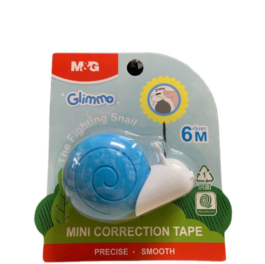 M&G Chenguang Snail-Shaped Correction Tape 6M x 5mm White Correction Tape for School, Office & Home - 1 pcs - No: ACT55672