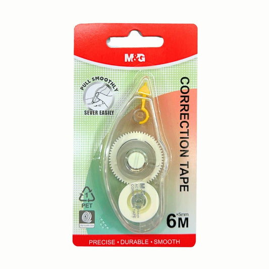 M&G Chenguang Correction Tape – 6m x 5mm PET Correction Tape, Instant Dry, Smooth & Precise - 1pcs - No: ACT11878