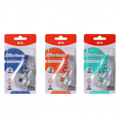 M&G Chenguang Effortless Correction Tape – 20m x 5mm PET Correction Tape, Three-Gear Structure, Smooth & Instant Dry - 1pcs - No: ACT74472
