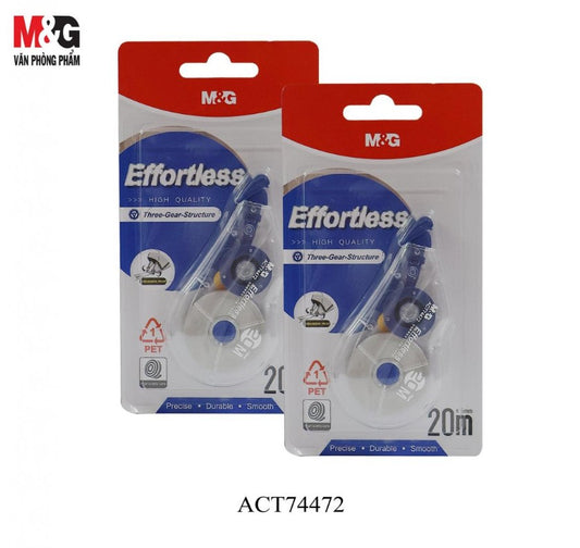 M&G Chenguang Effortless Correction Tape – 20m x 5mm PET Correction Tape, Three-Gear Structure, Smooth & Instant Dry - 1pcs - No: ACT74472