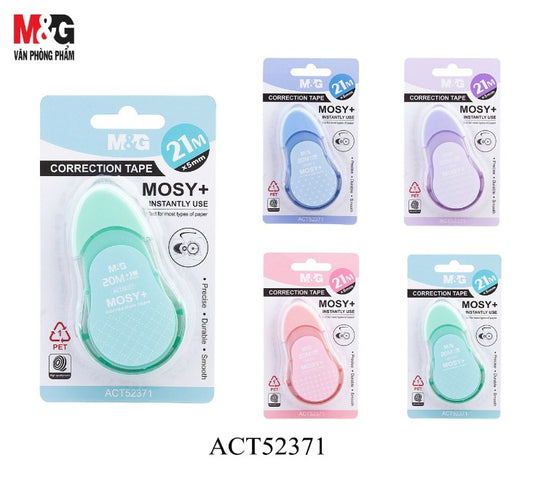 M&G Chenguang Correction Tape – 21m x 5mm PET Correction Tape, Instant Dry, Smooth & Precise, Assorted Colors - 1pcs - No: ACT52371