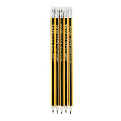 M&G Chenguang 2B Wooden Pencils with Eraser – Premium Hexagonal Graphite Pencils, Break-Resistant, High Erasability, Pack of 12 - No: AWP30855