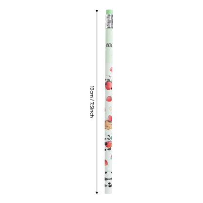 M&G Chenguang Stay Creative 2B Wooden Pencils with Eraser – 12-Pack, Cute Panda Design, Break-Resistant, Smooth Writing - No: AWP309D5