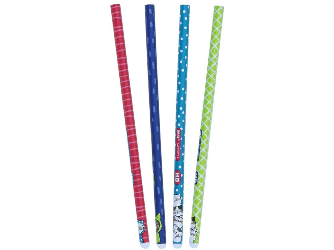 M&G Chenguang So Many Cats HB Wooden Pencils – Cartoon Design, Break-Resistant Graphite, 12-Pack, School & Everyday Writing  - No: AWP30713