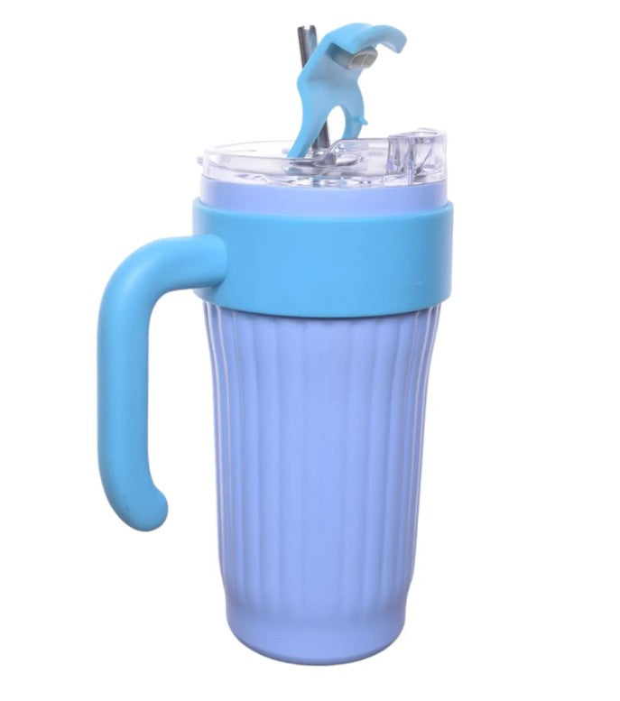 860ml Vacuum Insulated Tumbler with Handle & Straw – Stainless Steel Leakproof Travel Mug for Hot & Cold Drinks