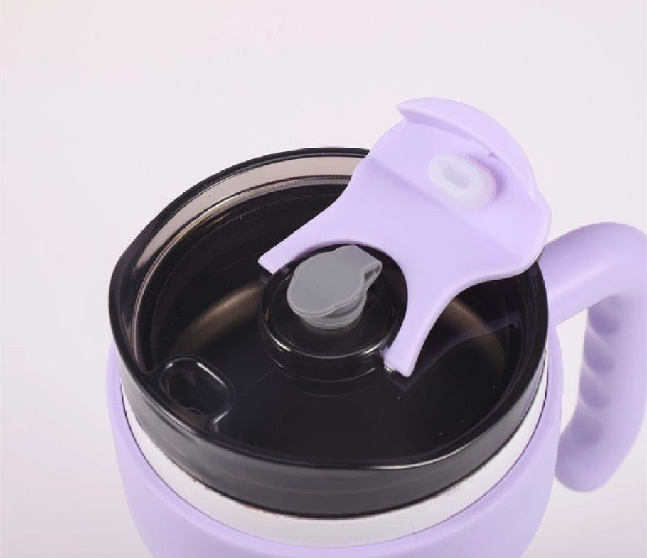 860ml Vacuum Insulated Tumbler with Handle & Straw – Stainless Steel Leakproof Travel Mug for Hot & Cold Drinks