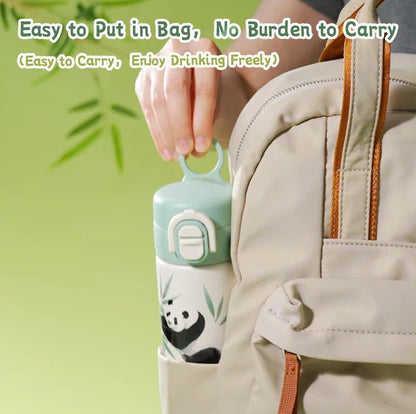 DILLER Panda Vacuum Insulated Water Bottle 420ml – Stainless Steel Thermal Flask with One-Touch Lid