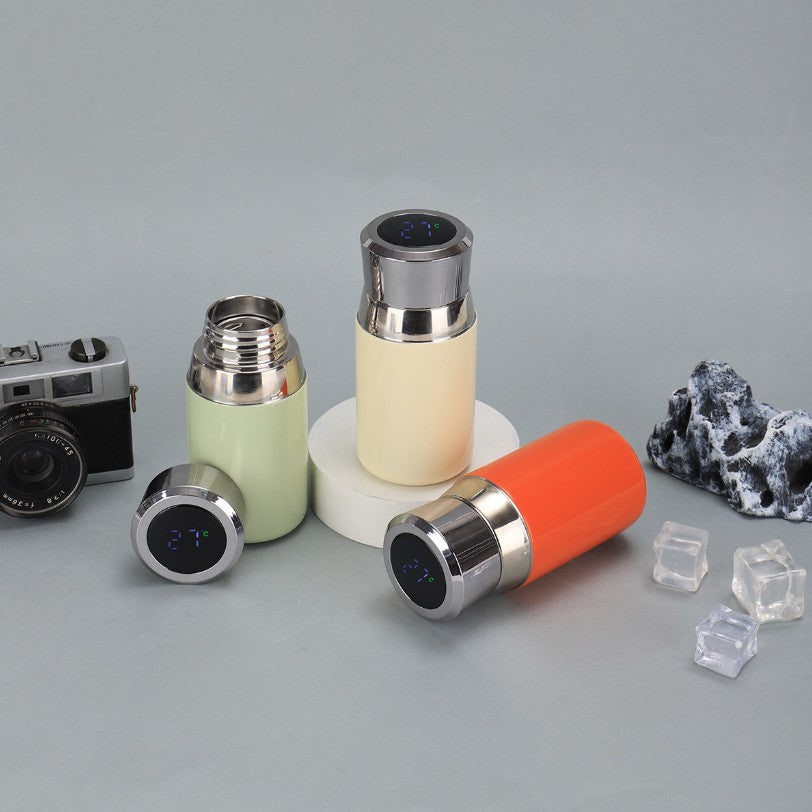 Mini 200ml Thermos Bottle with LED Temperature Display | Safe SUS316 Stainless Steel Leak-Proof Personal Water Bottle