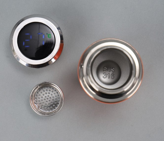 Mini 200ml Thermos Bottle with LED Temperature Display | Safe SUS316 Stainless Steel Leak-Proof Personal Water Bottle