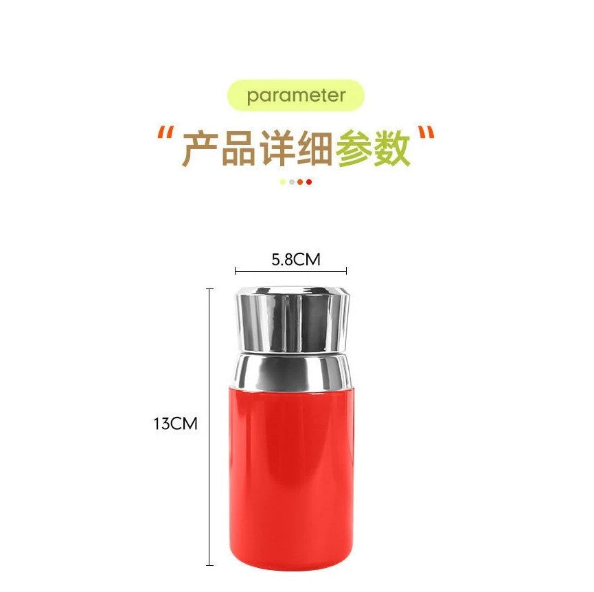 Mini 200ml Thermos Bottle with LED Temperature Display | Safe SUS316 Stainless Steel Leak-Proof Personal Water Bottle