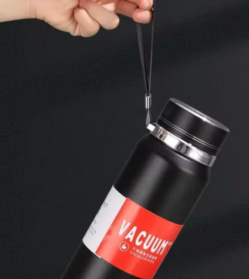 800ml Sports Vacuum Insulated Flask – Stainless Steel Thermal Bottle with Carry Strap | Hot & Cold Water Bottle