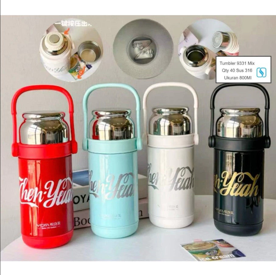 800ml Vacuum Insulated Food Jar & Thermal Flask with Folding Handle – Stainless Steel Soup & Beverage Container