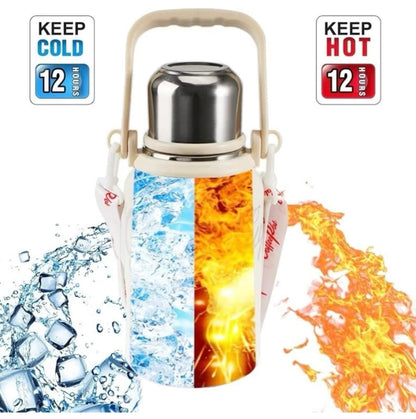 800ml Vacuum Insulated Food Jar & Thermal Flask with Folding Handle – Stainless Steel Soup & Beverage Container