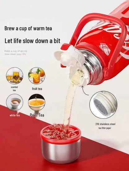 800ml Vacuum Insulated Food Jar & Thermal Flask with Folding Handle – Stainless Steel Soup & Beverage Container