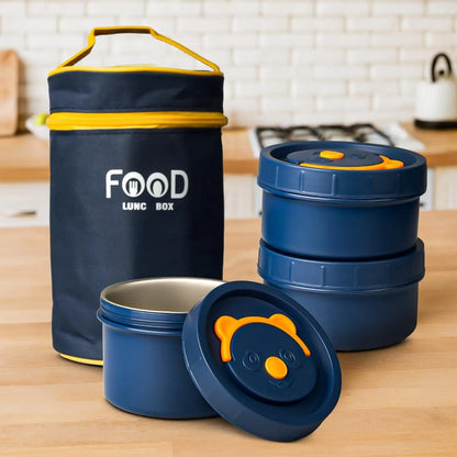 2-Tier Insulated Lunch Box Set with Thermal Carry Bag – Portable Food Container Set