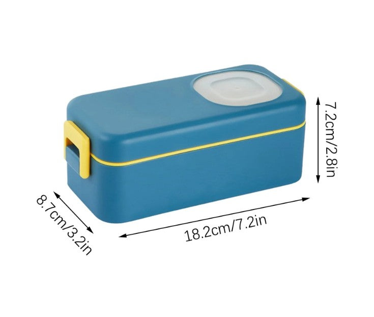 550ml Lunch Box with Sauce Container & Cutlery Set – Portable Food Storage Box for School, Office & Travel