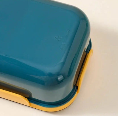 1100ml Lunch Box with Divider & Built-in Cutlery – Leak-Resistant Food Container for School, Office & Travel