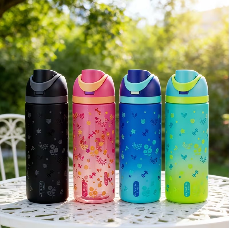 Go Further 850ml Water Bottle with Straw – Leak-Resistant Sports & School Bottle, 29.92oz