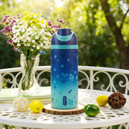 Go Further 850ml Water Bottle with Straw – Leak-Resistant Sports & School Bottle, 29.92oz