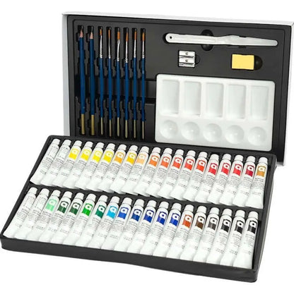 Art Rangers 51-Piece Acrylic Colour Painting Set with Wooden Table Easel - No:38012