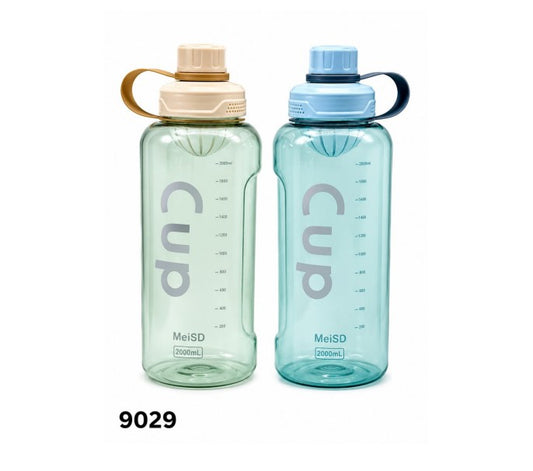 MeiSD 2000ml Large Capacity Sports Water Bottle with Carry Handle – Reusable Leak-Resistant Bottle - Assorted Color -1pcs