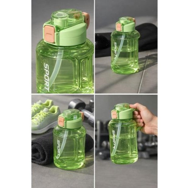 Zannuo Sports Water Bottle with Built-In Straw and One-Touch Flip Lid – 1600ml - Assorted Color - 1pcs