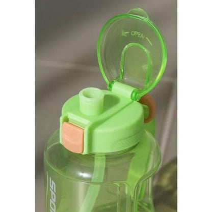 Zannuo Sports Water Bottle with Built-In Straw and One-Touch Flip Lid – 1600ml - Assorted Color - 1pcs