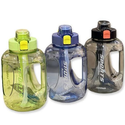 Zannuo Sports Water Bottle with Built-In Straw and One-Touch Flip Lid – 1600ml - Assorted Color - 1pcs