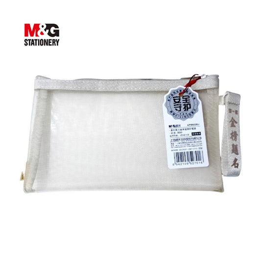M&G Chenguang Premium Canvas Pencil Case with Zipper and Adjustable Wrist Strap - 1pcs - Assorted Color - No: APB932EJ