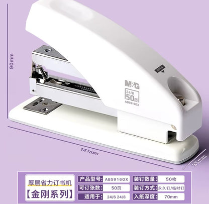 M&G Chenguang Heavy Duty Metal Stapler – Staples Up to 50 Sheets, 24/6 & 24/8 Staples, 2 Stapling Modes - No: ABS916GX