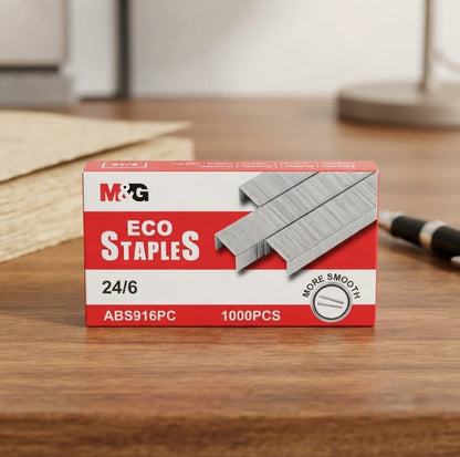 M&G Chenguang Eco Staples 24/6 –  1000 Staples per Box - No: ABS916PC