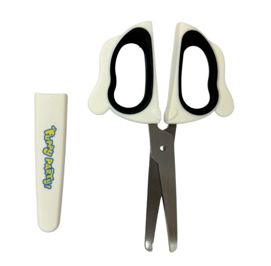 M&G Chenguang Puppy Party Kids Safety Scissors 130mm – Soft Handle with Protective Safety Sheath - 1pcs - No: ASS913BH
