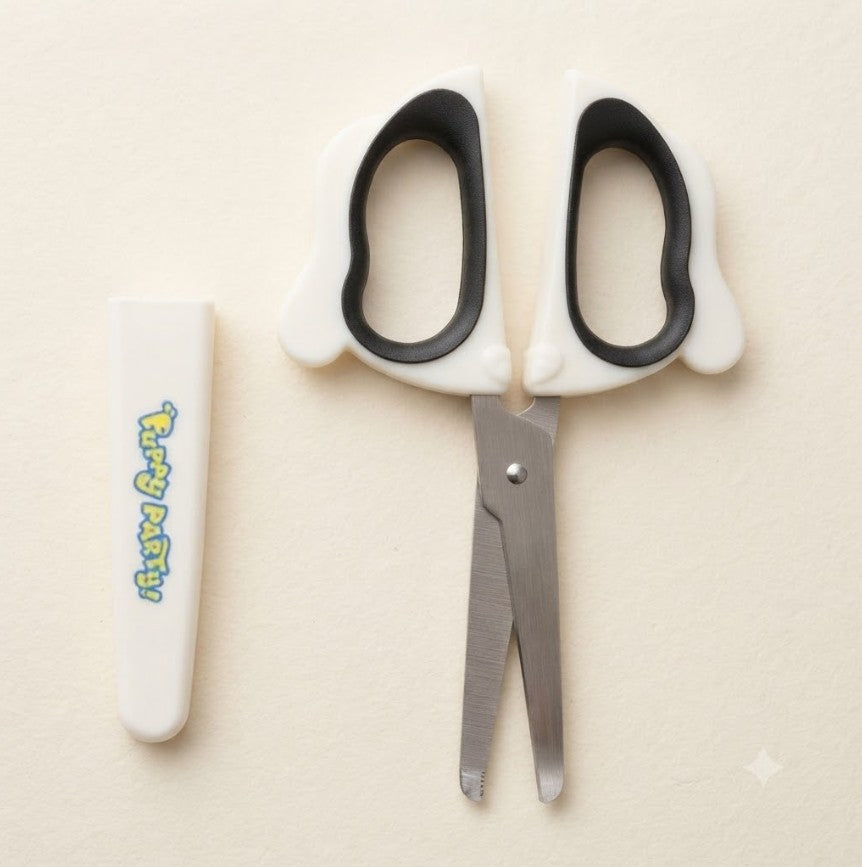 M&G Chenguang Puppy Party Kids Safety Scissors 130mm – Soft Handle with Protective Safety Sheath - 1pcs - No: ASS913BH