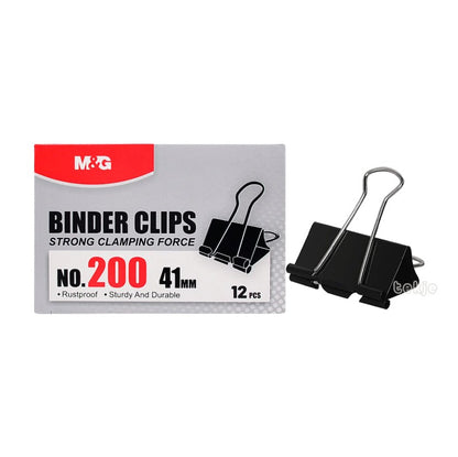 M&G Chenguang Binder Clips – Strong Clamping Force, Assorted Sizes for Office, School & Home Organization - 1pack