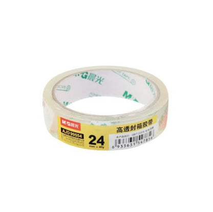 M&G Chenguang Transparent Packing Tape 24mm x 40Y – Clear Adhesive Carton Sealing Tape for Packaging & Shipping - 1pcs - No: AJD99554