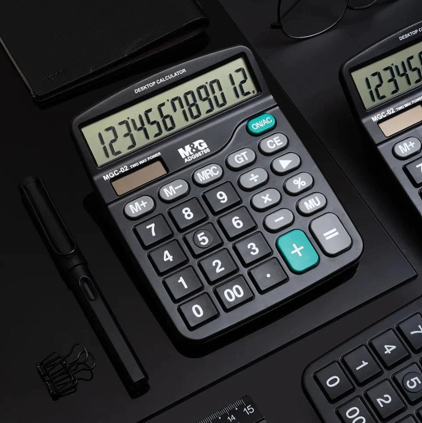 M&G Chenguang MGC-02 Desktop Calculator, 12-Digit Display, Large Buttons, Basic Office & Business Calculator with GT, MU and Memory Functions - No: ADG98793