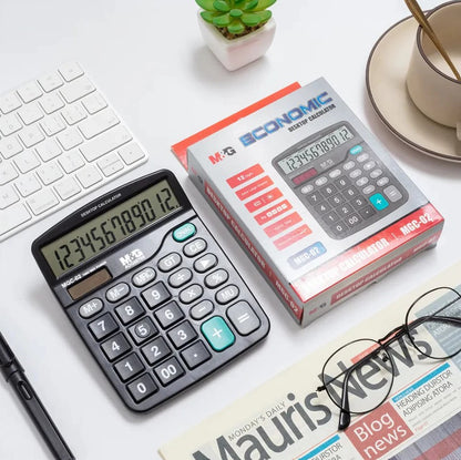 M&G Chenguang MGC-02 Desktop Calculator, 12-Digit Display, Large Buttons, Basic Office & Business Calculator with GT, MU and Memory Functions - No: ADG98793